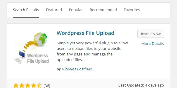 WordPress File Upload Plugin Update Logo