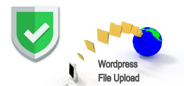 Logo of WordPress File Upload plugin emphasizing security measures